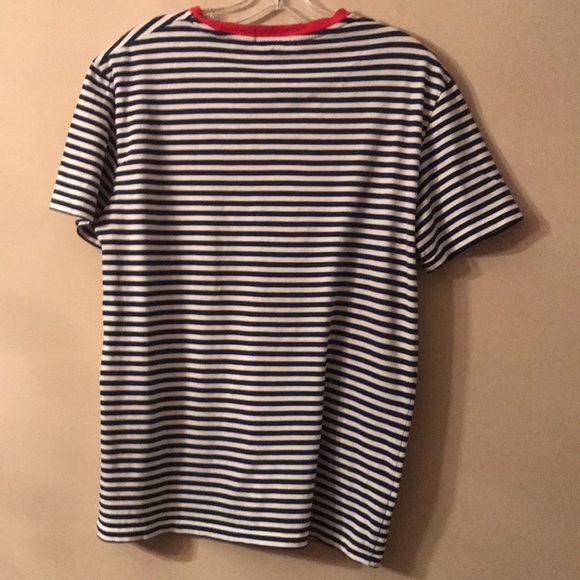 Polo Ralph Lauren Striped Women’s Tee Shirt Size Med. Navy & White w/ red trim - Picture 5 of 6